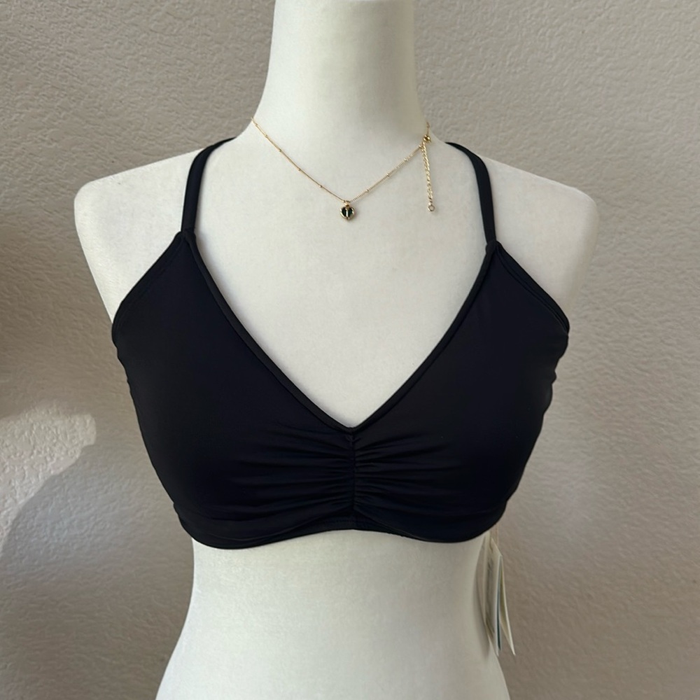 Carve Designs Black V-Neck Ruched Bikini Top